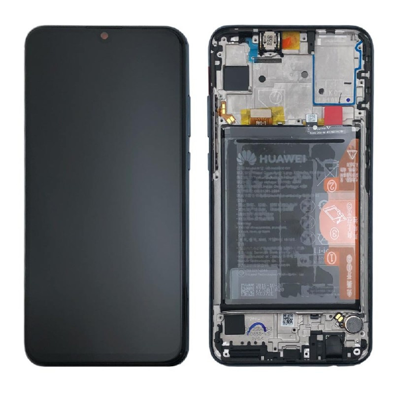 LCD screen Huawei P Smart 2019 / P Smart Plus 2019 with touch screen with frame and battery black original (service pack