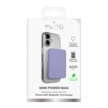 Puro 4200mAh Ultra-Thin MagSafe Compatible USB-C Power Bank - Purple