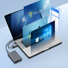 Kieszeń dyskowa podwójna Orico AM2C3-2SN na dwa dyski M.2 SATA+NVME USB-C 3.2 6Gb / s / 10Gb / s - szara