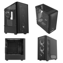 Korpusas - SAVIO Noctis Flow Cube ATX Micro ATX Mini-ITX Juodas