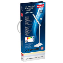 LED Stalo Lempa - Activejet PULSAR 2 Belaidis Įkroviklis Sidabrinė / Balta