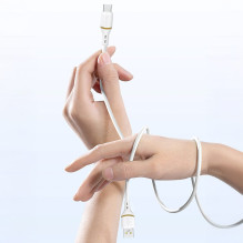 Dudao L25T USB-A - USB-C Silicone Cable 5A 1m - White