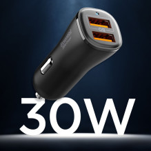 Spigen Essential EV302 30W 2-Port USB-A Car Charger - Black