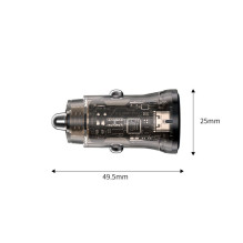 Tech-Protect CC01 45W 2-Port USB-A / USB-C Car Charger - Black
