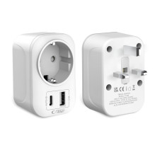 Tech-Protect TA100 UK Adapter - White