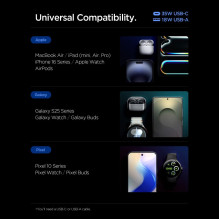 „Spigen Essential EE352EU“ USB-C / USB-A 35 W sieninis įkroviklis – juodas