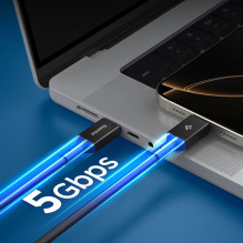 „Spigen EB10020CC“ USB-C laidas 100 W, 200 cm, juodas