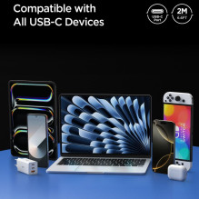 „Spigen EB10020CC“ USB-C laidas 100 W, 200 cm, juodas