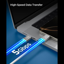 „Spigen EB10020CC“ USB-C laidas 100 W 200 cm – baltas