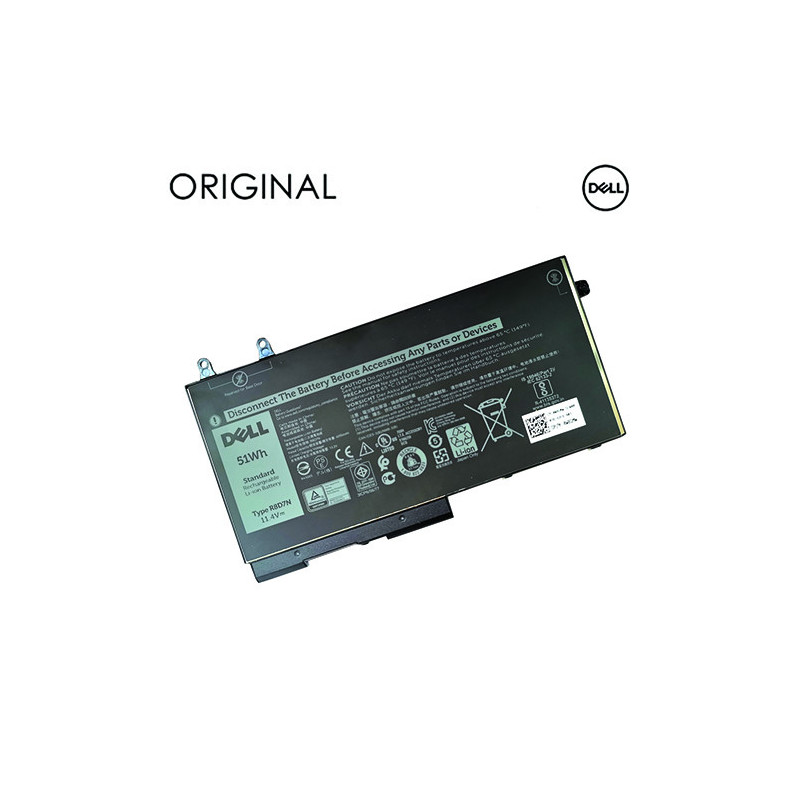 Laptop battery DELL R8D7N, 4255mAh, Original