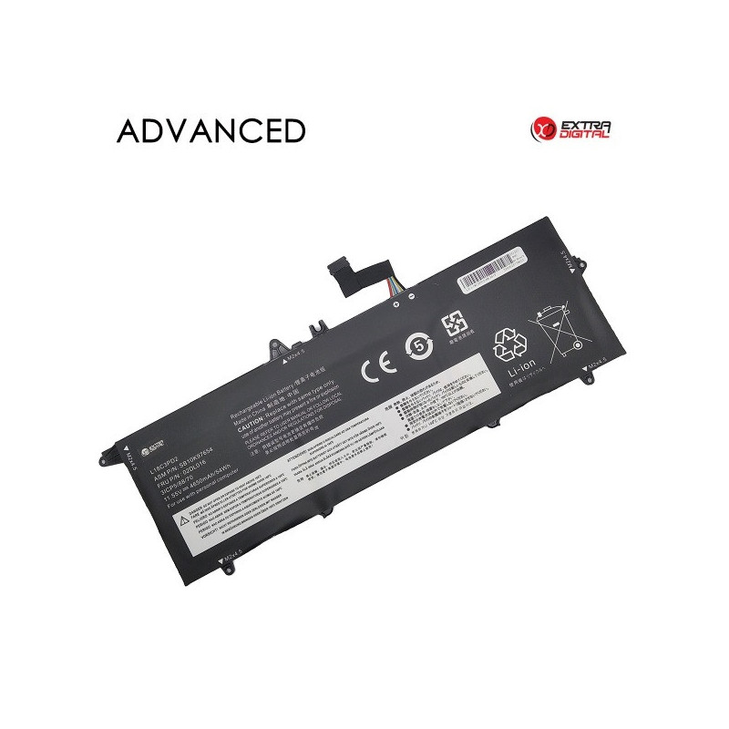 Laptop battery LENOVO L18C3PD2, 4650mAh, Extra Digital Advanced