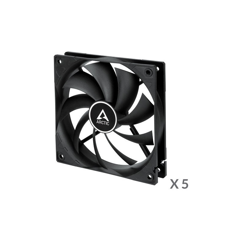 ARCTIC F12 PWM case fans, 4-pin, 120mm, black, 5 pcs.