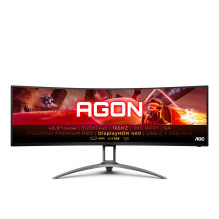 LCD Monitor, AOC, AG493UCX2, 48.8", Gaming / Curved, Panel VA, 5120x1440, 32:9, 165Hz, Matte, 4 ms, Speakers, Swive