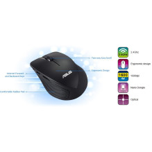 MOUSE USB OPTICAL WRL WT465 / BLACK 90XB0090-BMU040 ASUS