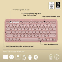 KEYBOARD BLUETH K380S ENG / ROSE 920-011853 LOGITECH
