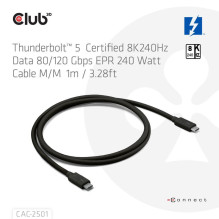 CABLE USB-C THUNDERBOLT 1M / M / M CAC-2501 CLUB3D