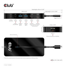 Įvesties / išvesties šakotuvas 7in1 USB-C / 100W CSV-1595 CLUB3D