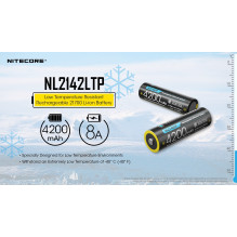 NITECORE 21700 Low Temperature Resistant Li-ion Rechargeable Battery NL2142LTP