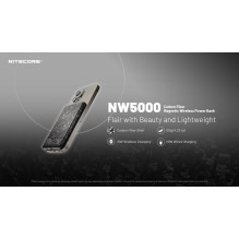 NITECORE Magnetic Wireless Charging and USB-C 5000mAh Power Bank, NW5000