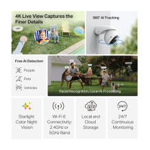 TP-LINK 4K 8MP H.264 F1.6 Aperture Outdoor Pan / Tilt Security Wi-Fi / LAN Camera Tapo C560WS