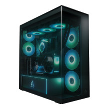 Case, ARCTIC, Xtender VG (Black), Case product features Transparent panel, Not included, Colour Black, ACPCC00016A