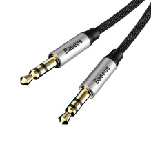 RETURNED ITEM Baseus Yiven M30 stereo audio cable AUX 3.5 mm male mini jack 1.5 m silver-black (CAM30-CS1)