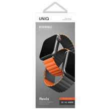 Uniq Revix Magnetic Strap for Apple Watch 42 / 44 / 45 / 49 mm - Black and Orange