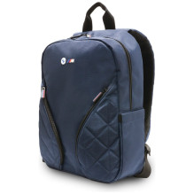 BMW Nylon Pockets &amp; Metal Logo 16" Laptop Backpack - Navy Blue