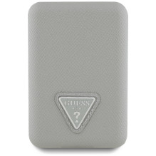 Guess Grained Triangle Power Bank with MagSafe 5000mAh 15W USB-C - Beige