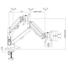 Maclean 2 monitor mount, gas spring, 17"-32", 2-10kg, black, MC-134 Maclean 2 monitor mount, gas spring, 17"-32", 2-10kg, black, MC-134