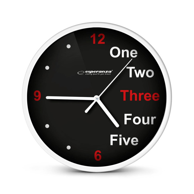 Esperanza Prague White Mechanical Clock Round Black, White