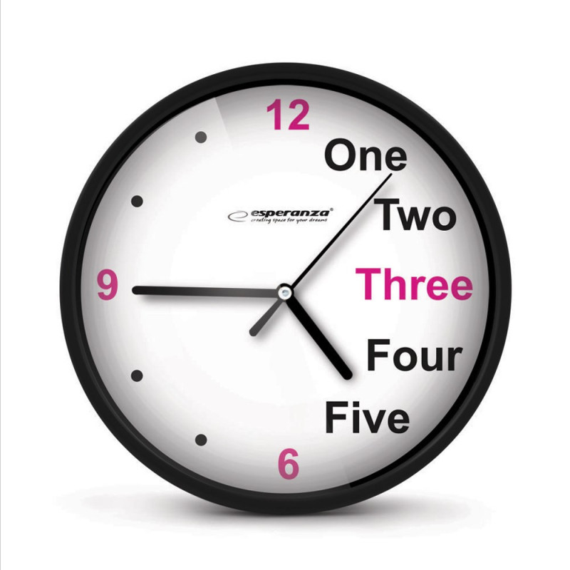 Esperanza Prague Black Mechanical Clock Round Black, White