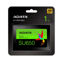 SSD, ADATA, SU650, 1TB, SATA 3.0, Write speed 450 MBytes / sec, Read speed 520 MBytes / sec, 2,5", TBW 600 TB, MTBF SSD, ADATA, SU650, 1TB, SATA 3.0, Write speed 450 MBytes / sec, Read speed 520 MBytes / sec, 2,5", TBW 600 TB, MTBF