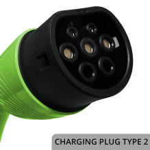 Qoltec 52436 Mobile EV Electric Car Charger with 2-in-1 Type 2 Adjustment , 11kW , 400V , Wi-fi , TUYA , SMART LIFE , LC