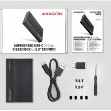 Axagon External HDD / SSD Enclosure 2.5" USB 3.2 Black EE25-GTR