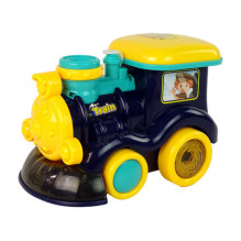 LEAN Toys Soap Bubble Locomotive Rides Light Sounds Blue