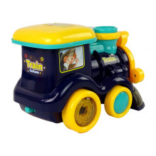 LEAN Toys Soap Bubble Locomotive Rides Light Sounds Blue