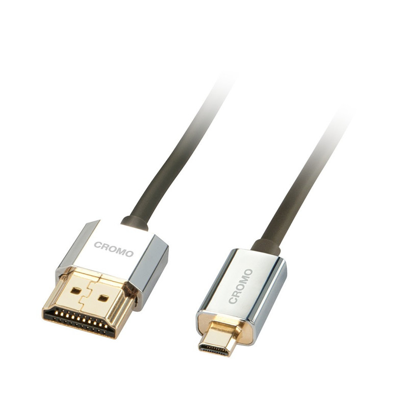 HDMI Laidas - LINDY Cromo Slim HDMI į Micro HDMI Laidas, Didelės Spartos, 2 m, Juodas