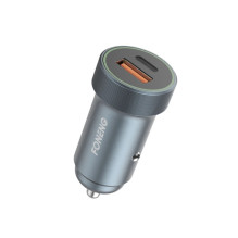 Automobilinis įkroviklis Foneng C16 30W USB-C / USB-A pilkas Automobilinis įkroviklis Foneng C16 30W USB-C / USB-A pilkas