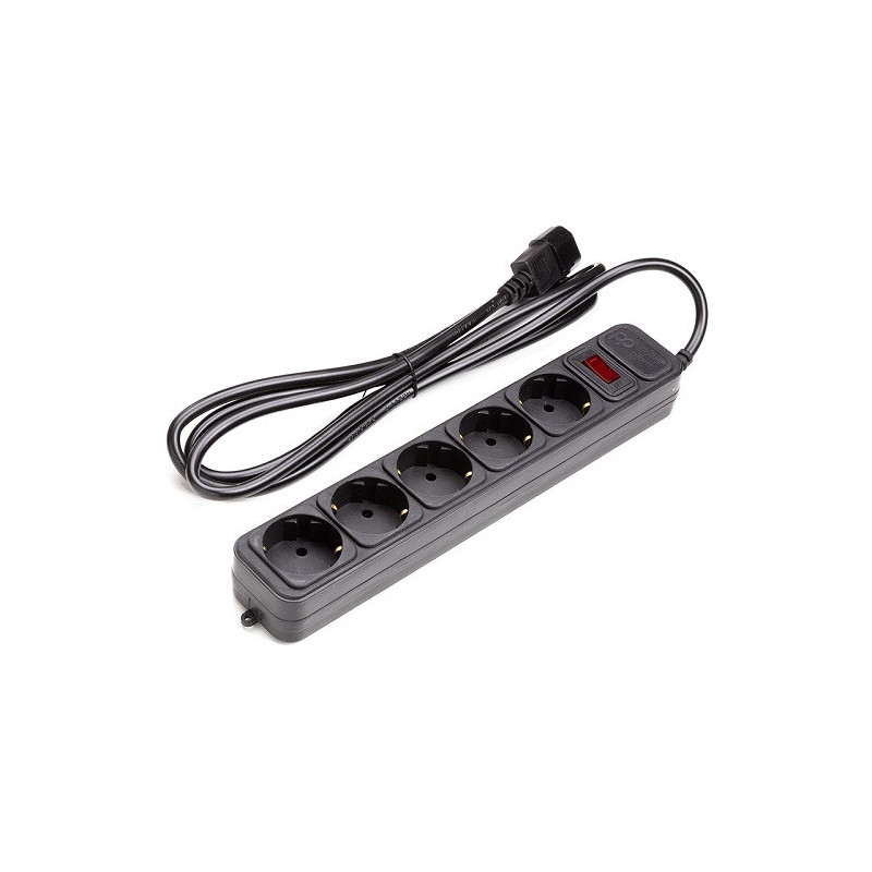 Ilgiklis UPS 2m, 5 lizdai, su jungikliu juodas