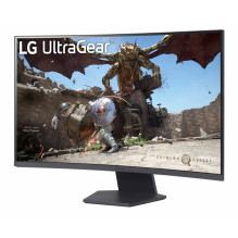 LCD monitorius, LG, 32GS60QC-B, 32 colių, žaidimų / išlenktas, skydelis VA, 2560x1440, 16:9, 180 Hz, matinis, 1 ms, pakr