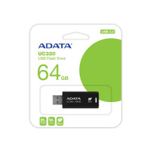 MEMORY DRIVE FLASH USB3.2 64GB / BLACK UC320-64G-RBK / BK ADATA