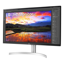 LCD monitorius, LG, 32UN650K-W, 31,5', 4K, Panel IPS, 3840x2160, 16:9, 5 ms, Garsiakalbiai, Reguliuojamas aukštis, Pakre