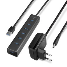 I / O HUB USB3.0 7 PORT ĮKROVIMAS / W / AC 1,2M HUE-SA7BP AXAGON