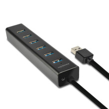 I / O HUB USB3.0 7 PORT ĮKROVIMAS / W / AC 1,2M HUE-SA7BP AXAGON