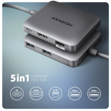 Įvesties / išvesties šakotuvas USB-C 5IN1 5GBPS / 0.2M HMC-5HL AXAGON