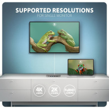 Įvesties / išvesties šakotuvas USB-C 7in1 dvigubas 4K / 0.15M HMC-7HX2 AXAGON