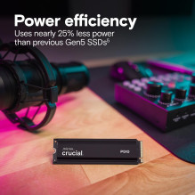 SSD, CRUCIAL, P510, 1 TB, M.2, PCIe Gen5, NVMe, TLC, Įrašymo greitis 9500 MB/s, Skaitymo greitis 11000 MB/s, TBW 600 TB,