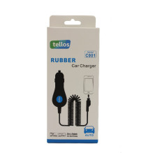 Car charger Tellos "Rubber" C001 iPhone 5 / 5S / SE / 6 / 6S / 7 / 7 Plus / 8 / 8 Plus / X (1A) black