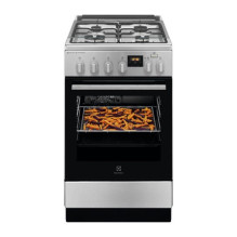 50 cm wide stainless steel gas stove with electric in the Electrolux LKK560228X oven